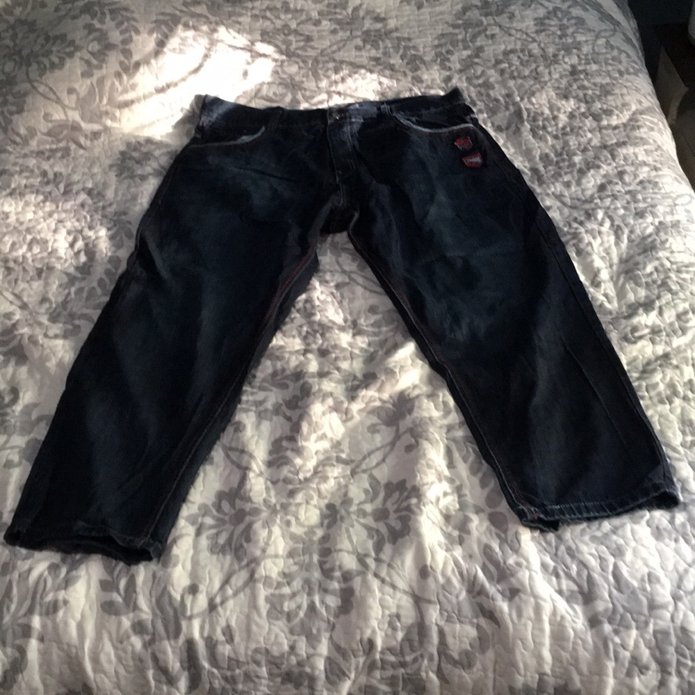 Men’s evolution in design dark blue jeans 44x33